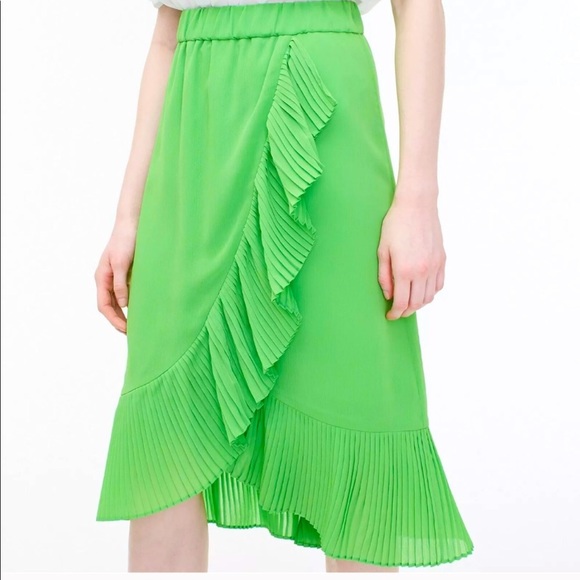 J. Crew Dresses & Skirts - NWT J. Crew bright green ruffled mermaid skirt